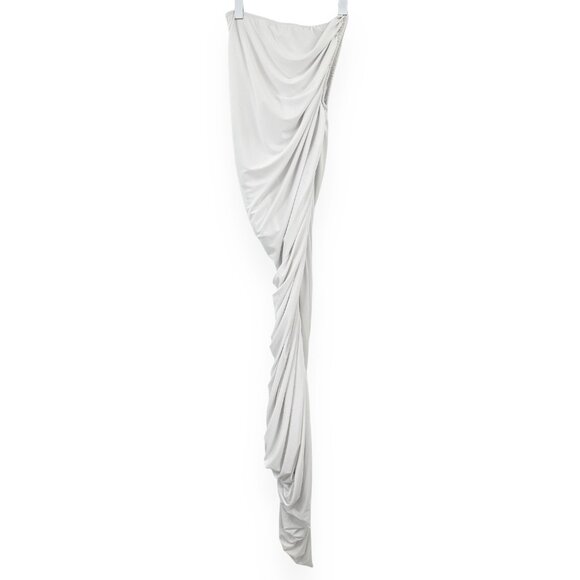 Norma Kamali Diana White Off Shoulder Shirred Stretchy Fitted Midi Dress sz S - Picture 4 of 15